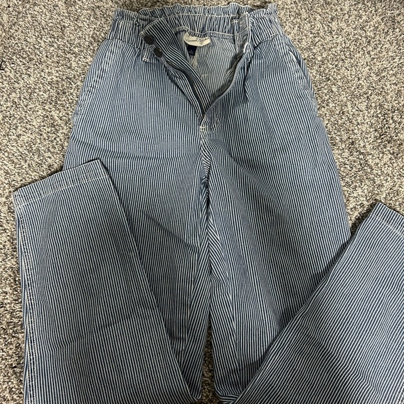 Universal Thread Blue and White Striped Straight Leg Jeans - Picture 1 of 2